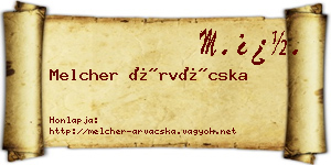 Melcher Árvácska névjegykártya